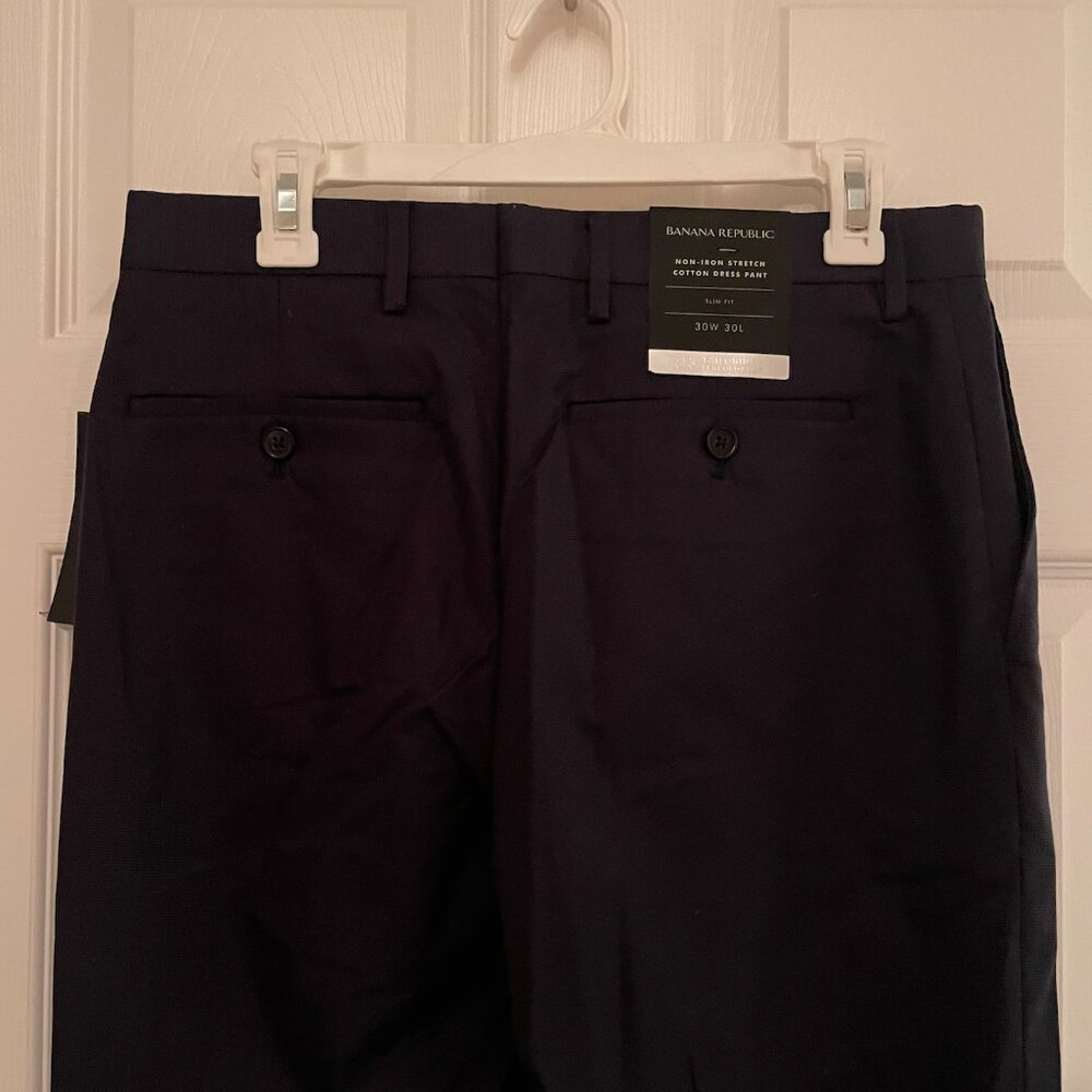 Navy Blue Banana Republic Men's Dress Pants - Picture 3 of 4
